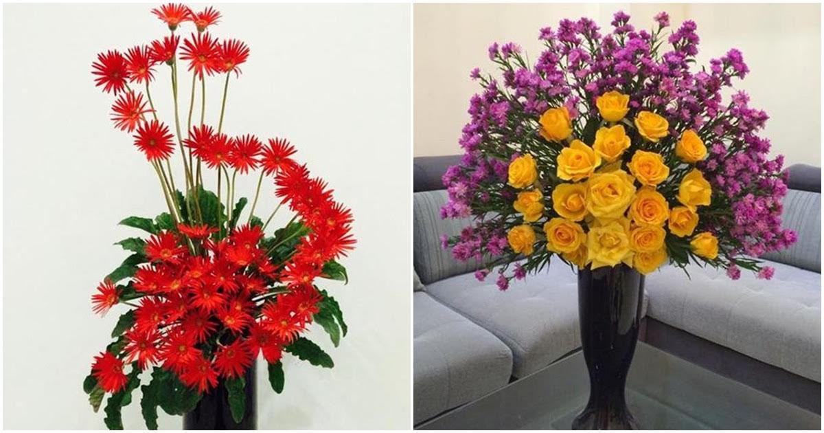 Mẹ lưu ngay các kiểu cắm hoa đơn giản nhưng đẹp mê mẩn cho phòng khách bừng sáng