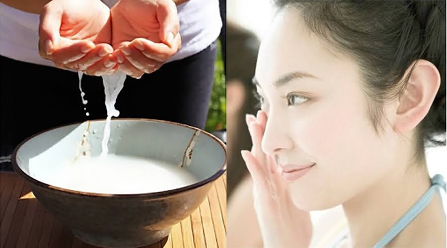 Rửa mặt đúng cách với nước vo gạo giúp thu nhỏ lỗ chân lông, trị thâm mụn và da mịn màng